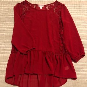 Red Charming Charlie Peplum